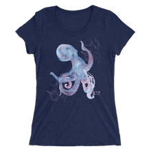 Load image into Gallery viewer, Shadow Octopus Tee - Fitted Scoopneck - Scuba Sisters Diving Apparel