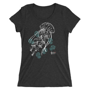Ghost Jellies Tee - Fitted Scoopneck - Scuba Sisters Diving Apparel