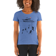 Load image into Gallery viewer, Diving With My Scuba Sisters Tee - Fitted Scoopneck - Scuba Sisters Diving Apparel