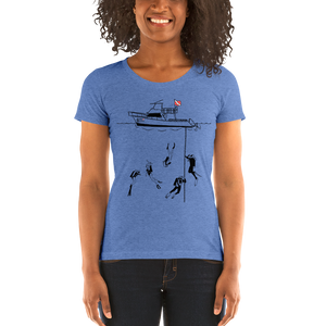 Diving With My Scuba Sisters Tee - Fitted Scoopneck - Scuba Sisters Diving Apparel